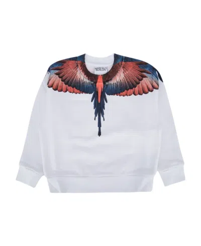 Marcelo Burlon County Of Milan Wings-print Organic-cotton Sweatshirt In White