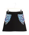 Marcelo Burlon County Of Milan Wings-print Straight-leg Miniskirt In Blue