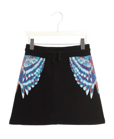 Marcelo Burlon County Of Milan Wings-print Straight-leg Miniskirt In Blue