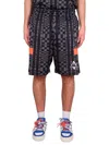 Marcelo Burlon County Of Milan Marcelo Burlon Aop Folk Kappa Soccer Shorts In Black