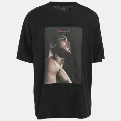 Pre-owned Marcelo Burlon County Of Milan X Muhammad Ali Black Printed Cotton Crew Neck T-shirt Xl