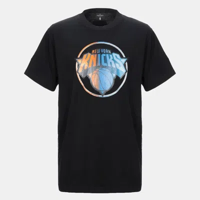 Pre-owned Marcelo Burlon County Of Milan X Nba Black Ny Knicks Print Cotton And Mesh Trim T-shirt S