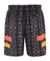 Marcelo Burlon County Of Milan Marcelo Burlon Aop Folk Kappa Soccer Shorts In Black