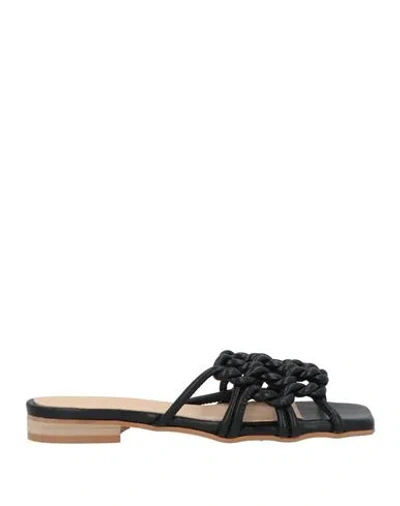 March 23 Woman Sandals Black Size 8 Leather