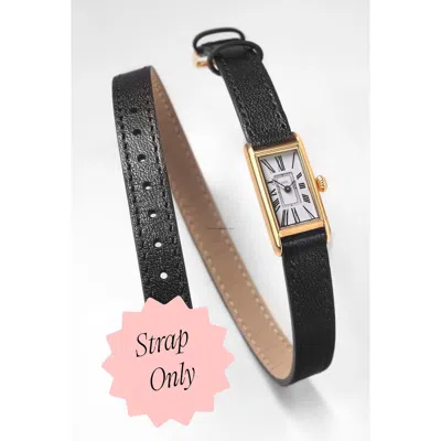 March Hare Watches The Kimsey "double Wrap" Calfskin Leather Watch Strap In Black