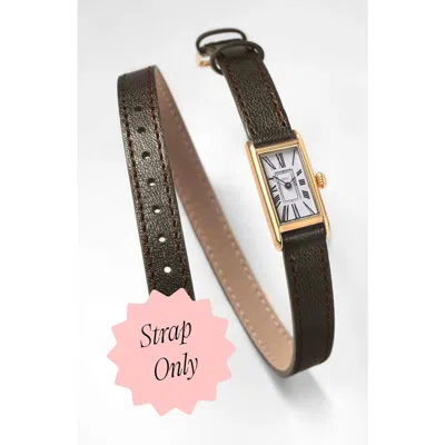 March Hare Watches The Kimsey "double Wrap" Calfskin Leather Watch Strap In Burgundy