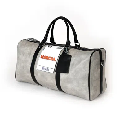 Marcha Women's Grey  Duffle Bag – Distressed Gray Leather
