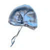 Marche' Du Luxe Women's Blue Pure Silk Twisted Turban Style Cap Adjustable Strings In Blue