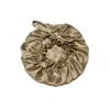Marche' Du Luxe Women's Gold Pure Silk Double Layered Adjustable Ties Cap Champagne In Gold