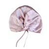 Marche' Du Luxe Women's Pink / Purple Double Layer Pure Silk Twisted Turban Style Adjustable Cap Pearl Pink In Pink/purple