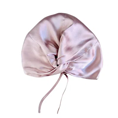 Marche' Du Luxe Women's Pink / Purple Double Layer Pure Silk Twisted Turban Style Adjustable Cap Pearl Pink