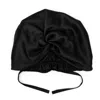 Marche' Du Luxe Women's Pure Silk Turban Style Adjustable Cap Black
