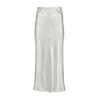 Marche' Du Luxe Women's White Pure Mulberry Silk Slip Skirt Ivory In White