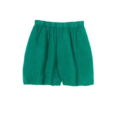 Marche Green / Blue The Zion Linen Shorts In Emerald In Gray