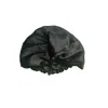 Marche' Du Luxe Women's Black Pure Silk Turban Twisted Front Style Double Layer Cap In Black
