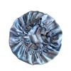Marche' Du Luxe Women's Blue Pure Silk Double Layer Long Tie Cap Hydrangea In Blue