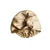 Marche' Du Luxe Women's Gold Pure Silk Turban Twisted Front Style Double Layer Cap Champagne In Gold