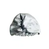 Marche' Du Luxe Women's Pure Silk Turban Twisted Front Style Double Layer Cap Silver In Silver