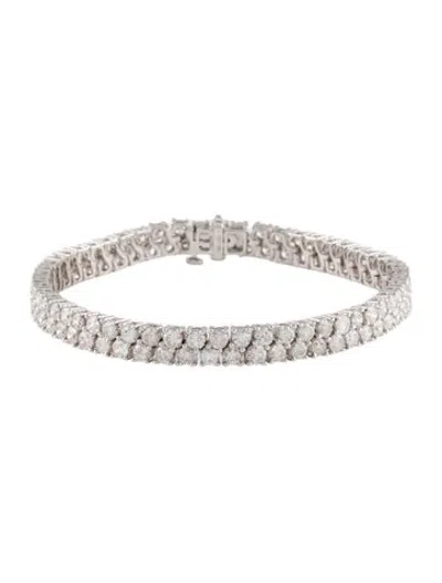 Pre-owned Marchesa 10.01ctw Diamond Double Row Tennis Bracelet, 7" In Multicolor
