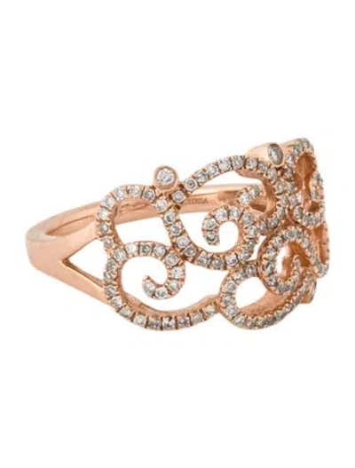 Pre-owned Marchesa 10k Diamond Scroll Ring In Multi