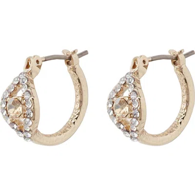 Marchesa 12mm Station Hoop Earrings In Gold/cgs/cry