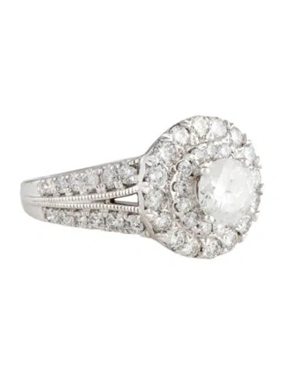 Pre-owned Marchesa 14k 2.50ctw Diamond Double Halo Cocktail Ring In Multi