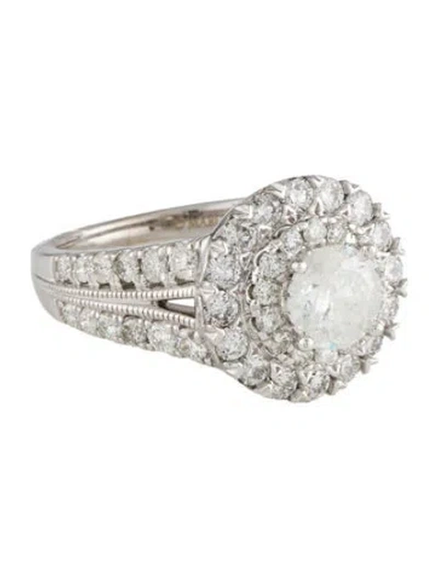 Pre-owned Marchesa 14k 2.50ctw Diamond Double Halo Cocktail Ring In Multi