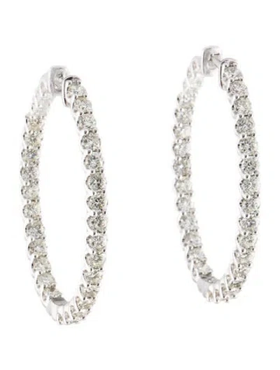 Pre-owned Marchesa 14k 4.00ctw Diamond Oval Hoop Earrings In Multi