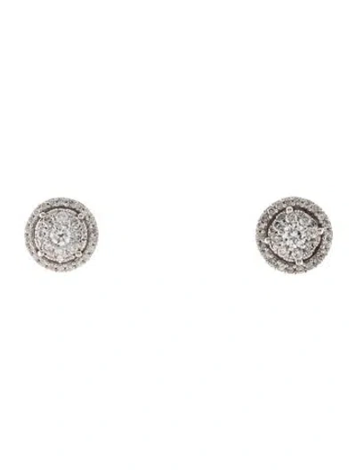Pre-owned Marchesa 14k Diamond Stud Earrings In Multi