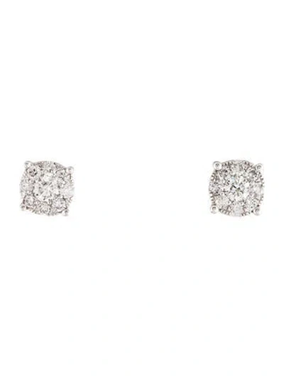 Pre-owned Marchesa 14k Diamond Stud Earrings In Multi