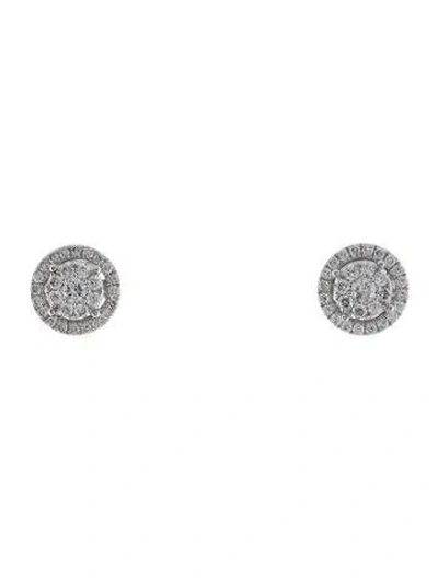Pre-owned Marchesa 14k Diamond Stud Earrings In Multi