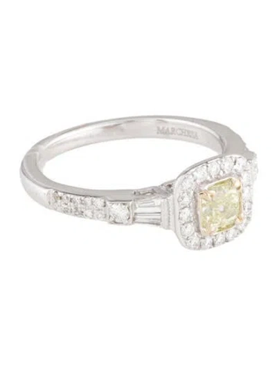 Pre-owned Marchesa 18k Diamond Engagement Ring In Multi