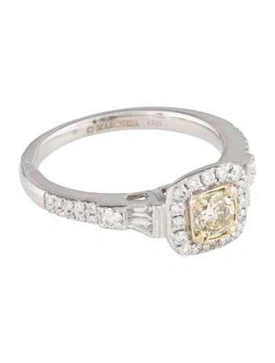 Pre-owned Marchesa 18k Diamond Engagement Ring In Multi