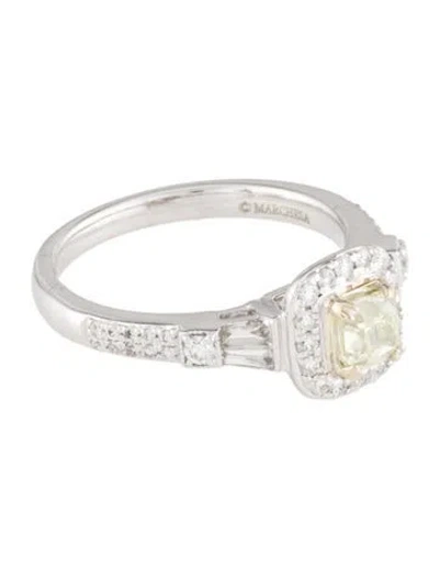 Pre-owned Marchesa 18k Diamond Engagement Ring In Multi