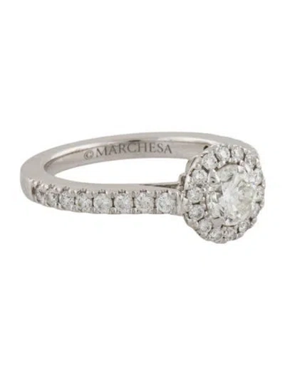 Pre-owned Marchesa 18k Diamond Engagement Ring In Multi