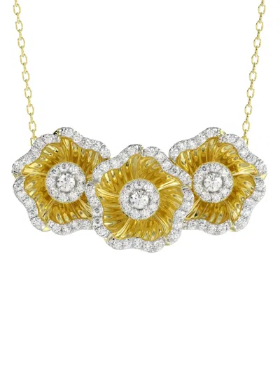 Marchesa 18kt Yellow Gold Floral Diamond Necklace