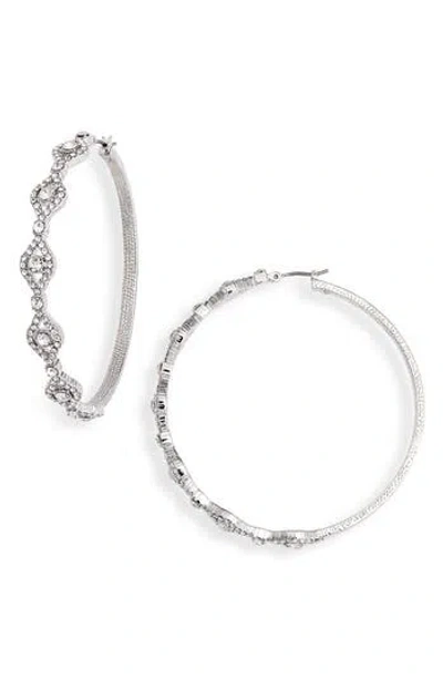 Marchesa 56mm Crystal Hoop Earrings In Metallic