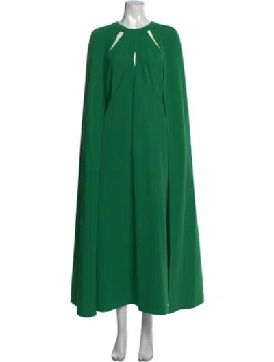 Pre-owned Marchesa Asymmetrical Long Dress In Green