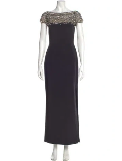 Pre-owned Marchesa Bateau Neckline Long Dress In Multi
