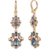 Marchesa Gold-tone Mixed Crystal Cluster Double Drop Earrings In Gold