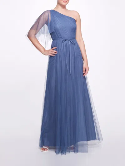 Marchesa Bridesmaids Palermo Gown In Slate Blue