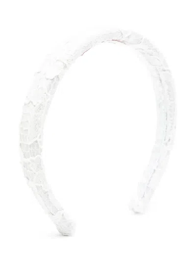 Marchesa Couture Kids' Floral-lace Headband In White