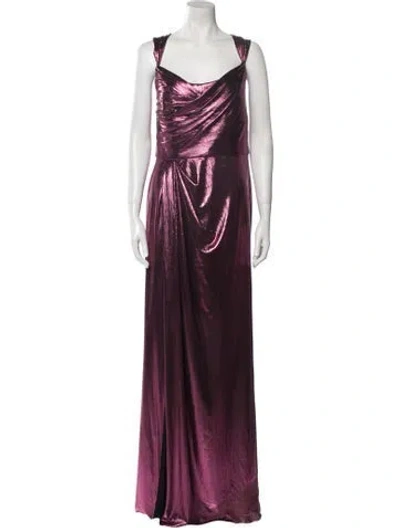Pre-owned Marchesa Cowl Neck Long Dress