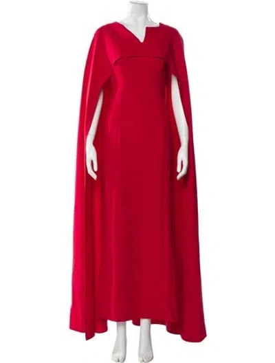 Pre-owned Marchesa Cowl Neck Long Dress In Red