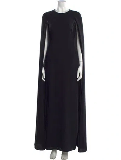 Pre-owned Marchesa Crew Neck Long Dress In Black