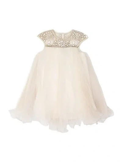 Pre-owned Marchesa Crew Neck Mini Dress In White