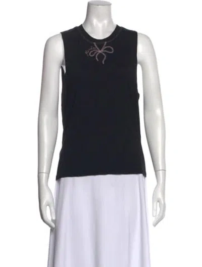 Pre-owned Marchesa Crew Neck Sleeveless Top In Black