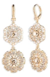 Marchesa Crystal & Imitation Pearl Double Drop Earrings In Gld/cgs