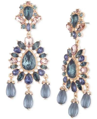 Marchesa Crystal & Stone Cluster Chandelier Earrings In Blue