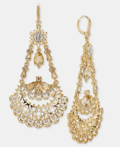 Marchesa Crystal Antique Dynamic Chandelier Earrings In Gold